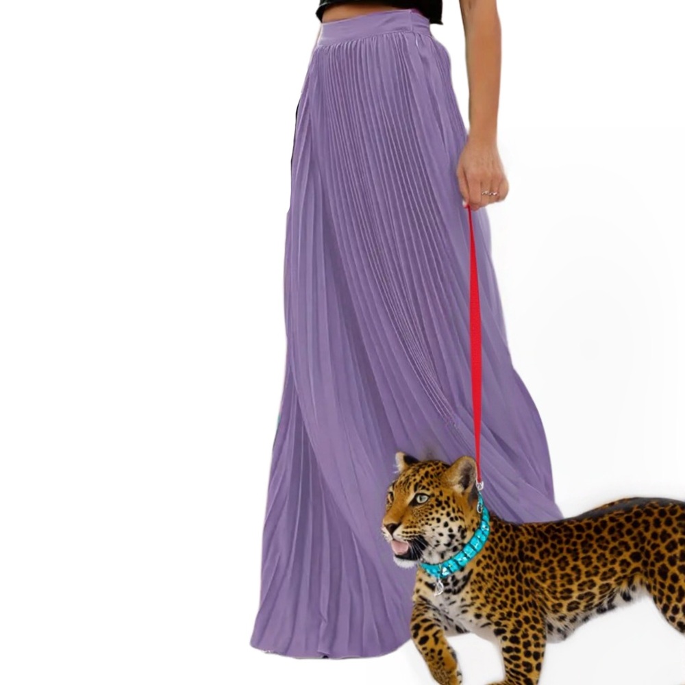 NEW- Women’s Pleated Lavender Maxi Skirt